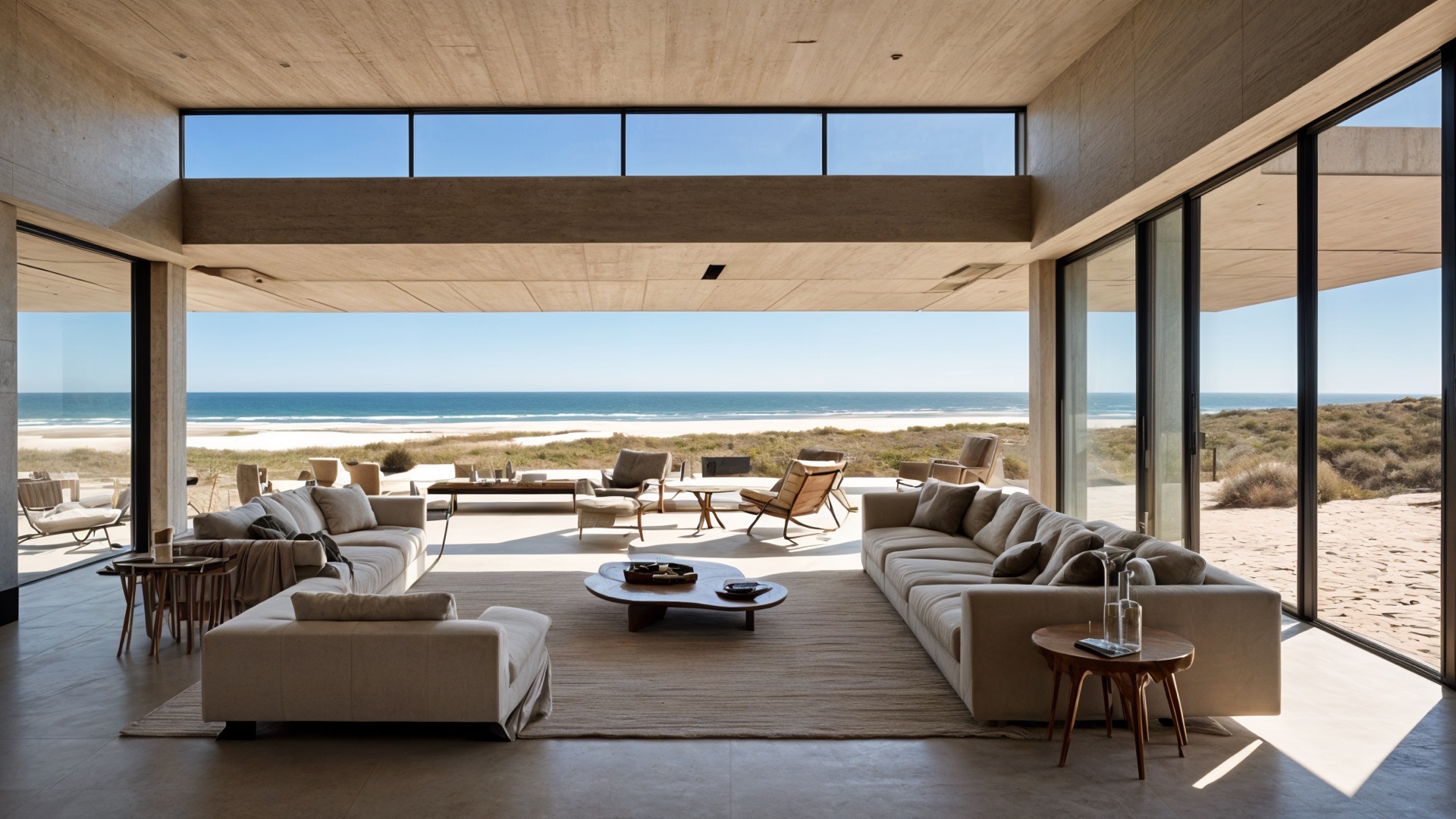 Interior residencial con vista al mar en José Ignacio