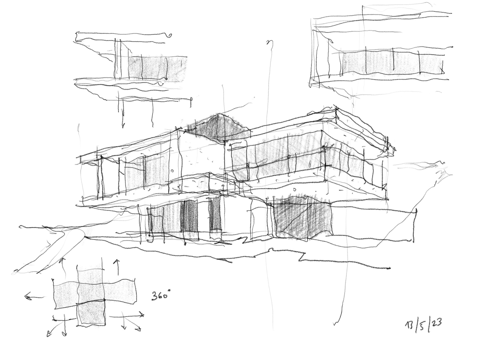 Croquis de diseño casa residencial Punta del Este por Parral Ferrero