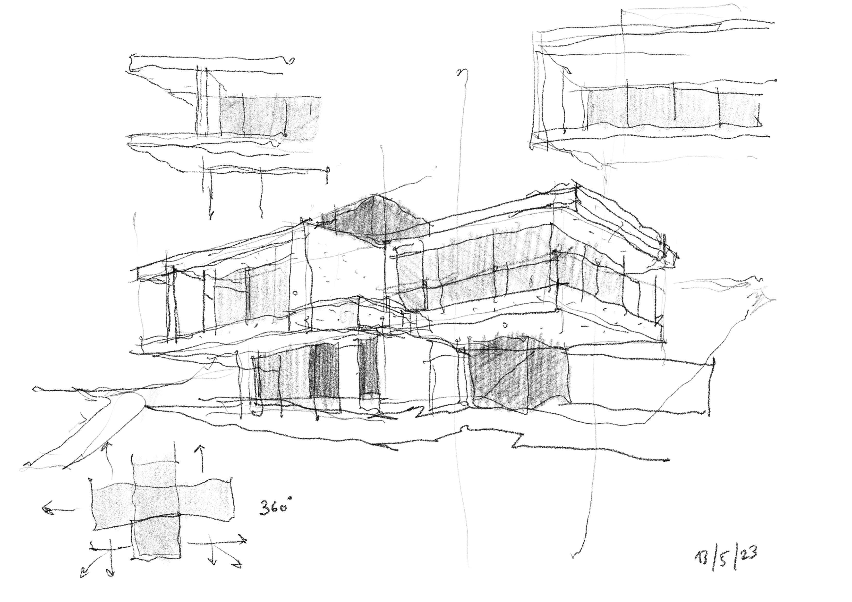 Croquis de diseño casa residencial Punta del Este por Parral Ferrero